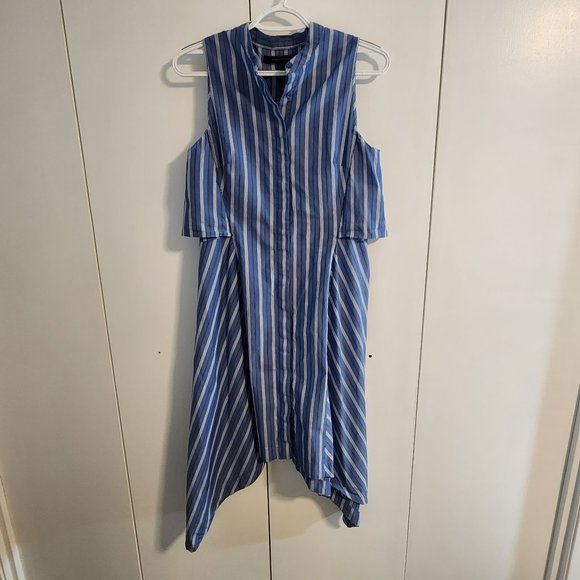 BCBGMaxAzria Sleeveless Calypso Button Down Midi Dress - Popover Back | Size S - Picture 2 of 9